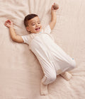 Sleep Suit Sleeveless 0.2 TOG Cotton Tan Breton Stripe