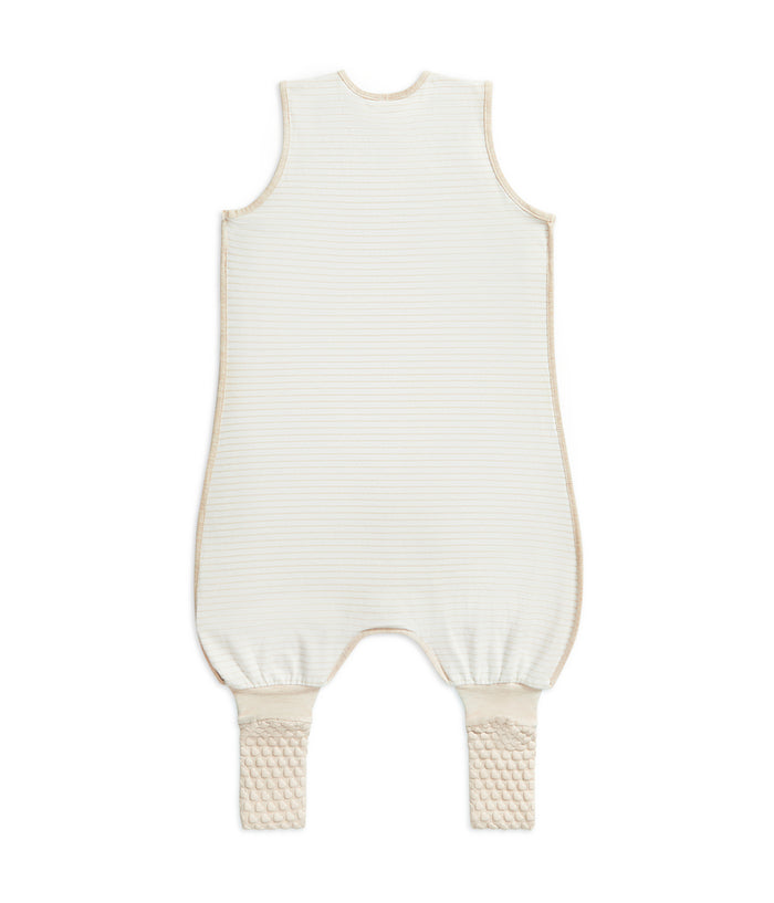 Sleep Suit Sleeveless 0.2 TOG Cotton Tan Breton Stripe