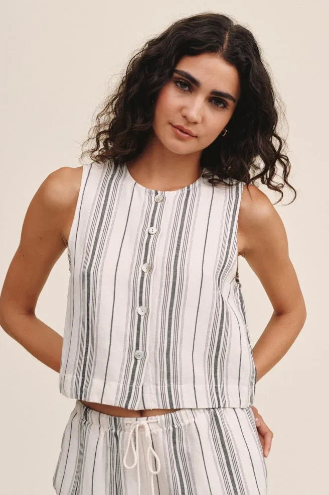 Sleeveless Button Front Top Shirts & Tops Bella Dahl