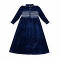 Smocked Maxi Velour Robe Long