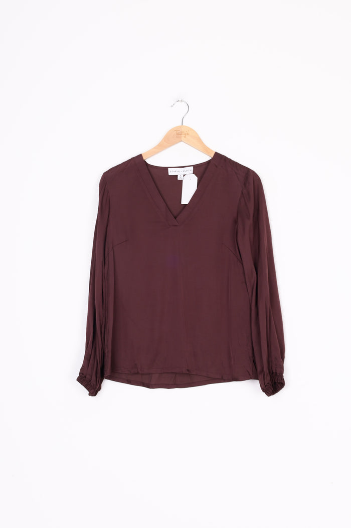 Staple + Cloth Womens Brown Top Size 8