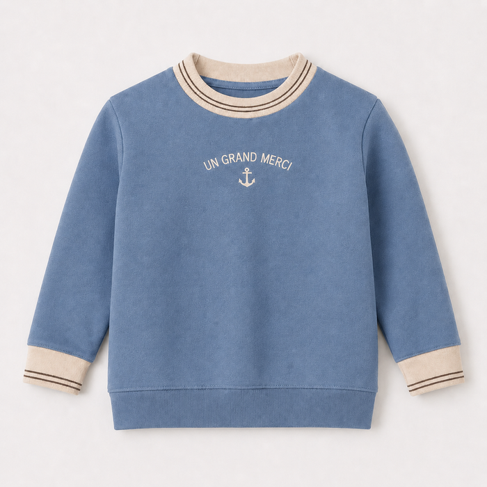 Striped Collar Sweatshirt - Boys