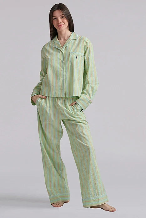 Striped Poplin Long-Sleeve Pajama Set Sleepwear Polo Ralph Lauren