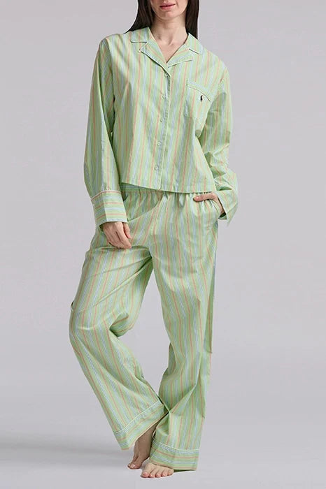 Striped Poplin Long-Sleeve Pajama Set Sleepwear Polo Ralph Lauren