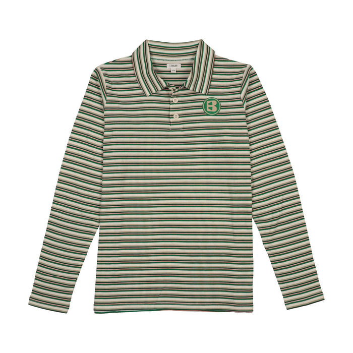 Summer Stripe Long Sleeve Polo