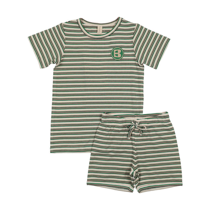 Summer Stripe Shorts Set