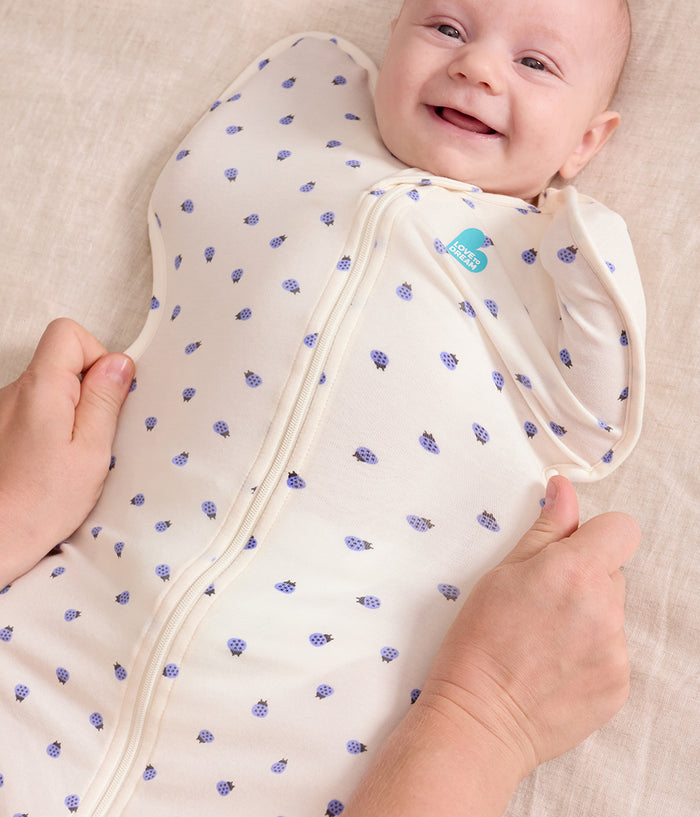 Swaddle Up™ 0.2 TOG Cotton Cream Bugsy Blue