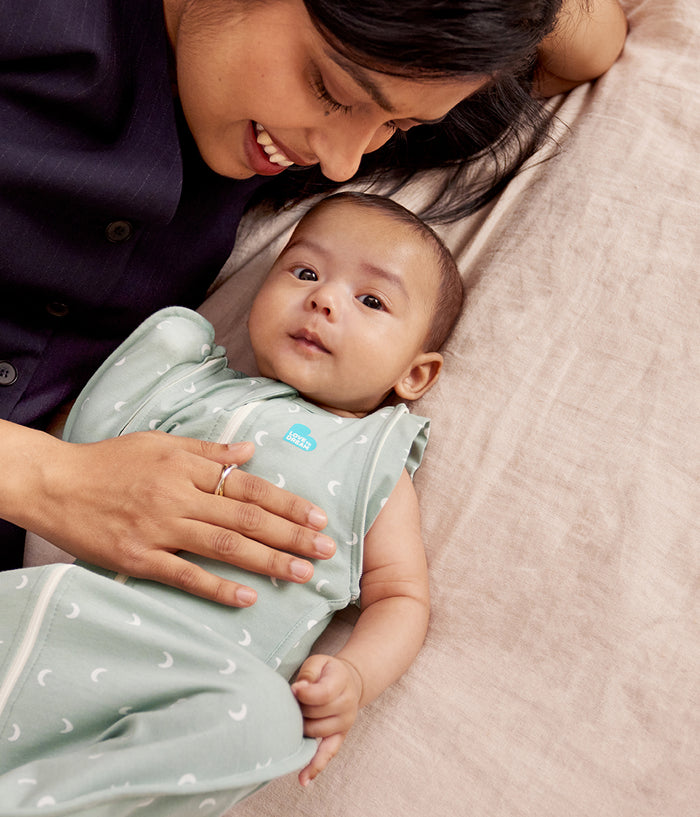 Swaddle Up™ 2-in-1 Early Roller Transition Bag 1.0 TOG Cotton Olive Moon