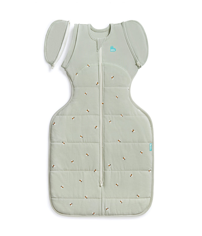 Swaddle Up™ 2-in-1 Early Roller Transition Bag 2.5 TOG Cotton Olive Bees