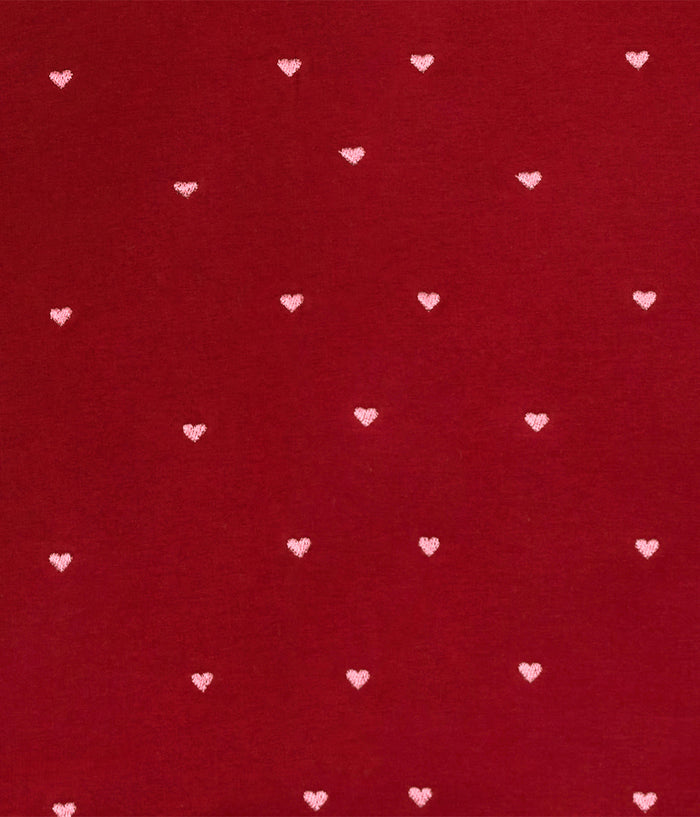 Swaddle Up™ 2-in-1 Transition Bag 1.5 TOG Cotton Fleece Maroon Hearts Embroidery