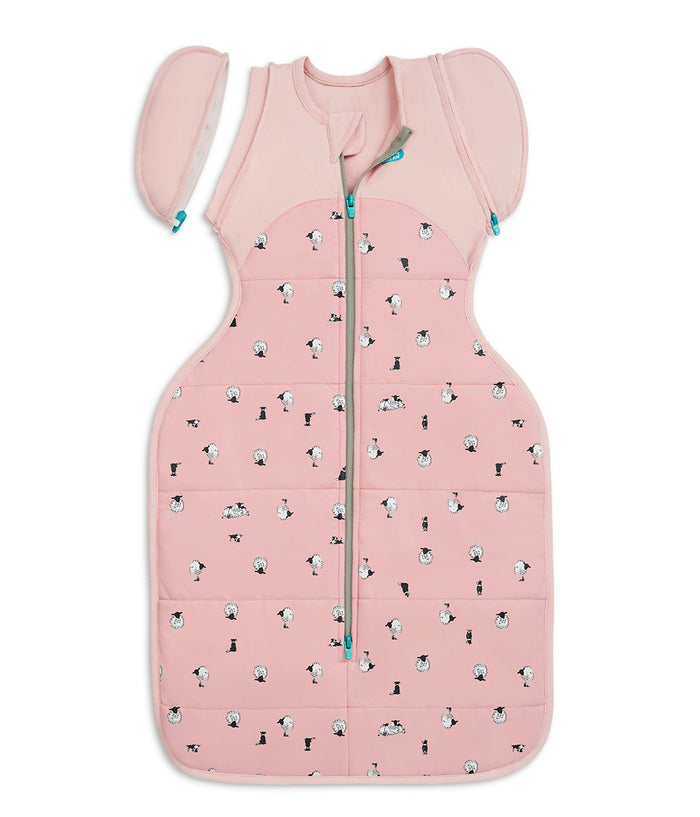 Swaddle Up™ 2-in-1 Transition Bag 2.5 TOG Organic Cotton/Merino Wool Rose Lamb's Best Friend