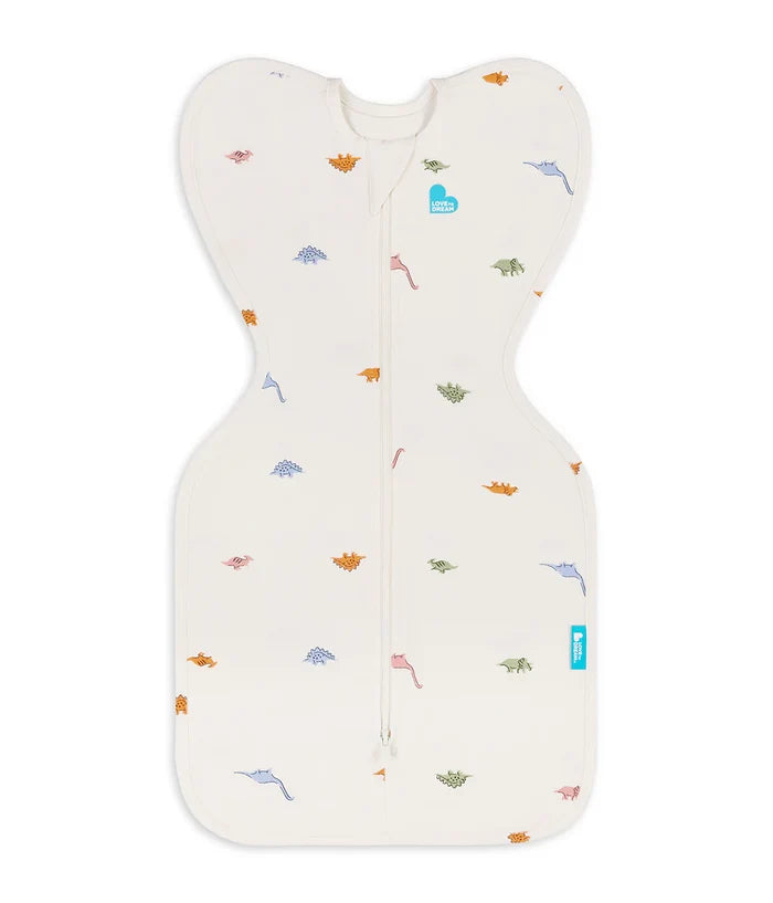 Swaddle Up & Romper Bundle | 1.0 TOG | Bamboo | Cream Dino Snore | Deep Olive