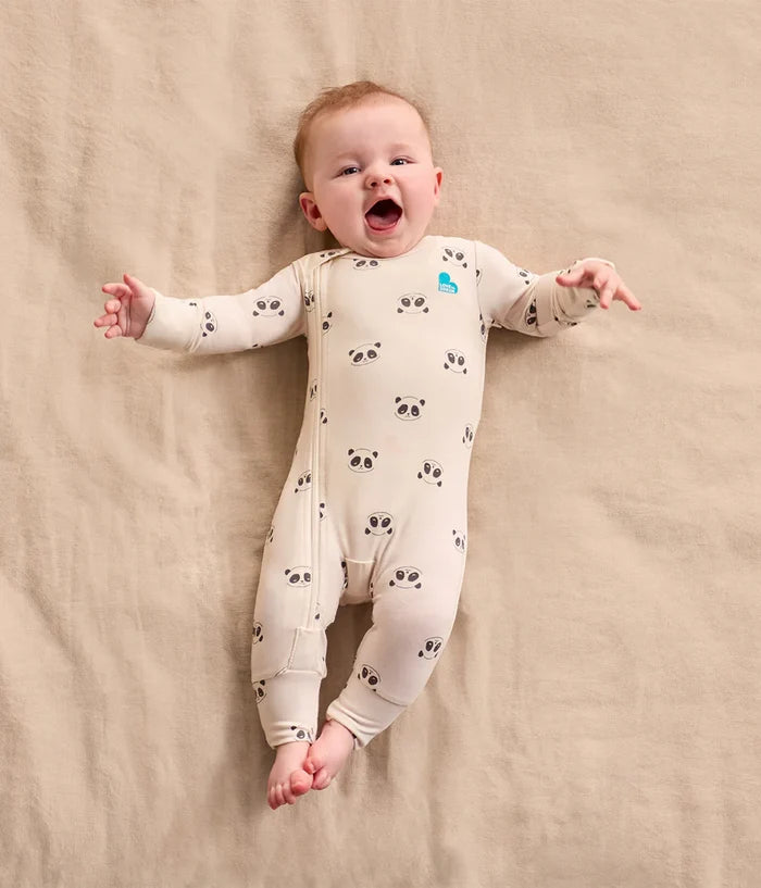 Swaddle Up & Romper Bundle | 1.0 TOG | Bamboo | Cream Sleepy Pandas