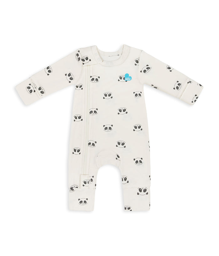 Swaddle Up & Romper Bundle | 1.0 TOG | Bamboo | Cream Sleepy Pandas