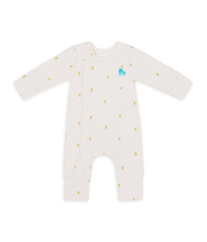 Swaddle Up & Romper Bundle | 1.0 TOG | Bamboo | Deep Olive | Cream Lemons