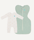 Swaddle Up & Romper Bundle | 1.5 TOG | Bamboo | Olive Twigs | Cream Lemons