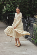 Tent Dress in Light Weight Cotton Flannel- Natural