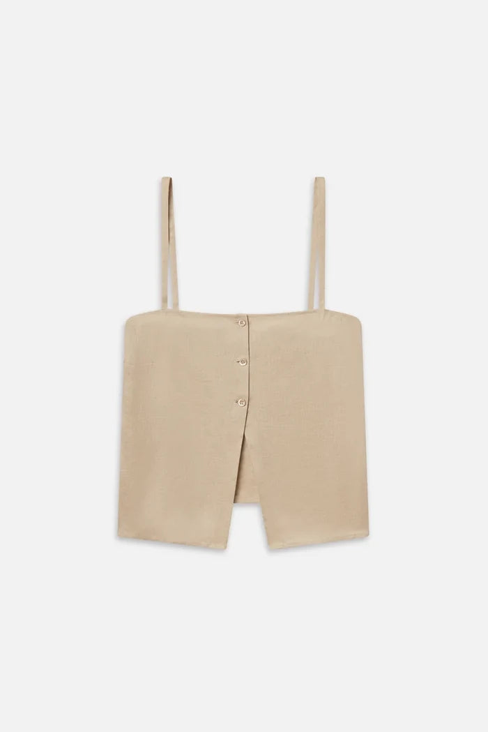 The Linen Button Cami T-Shirts & Tanks FRAME