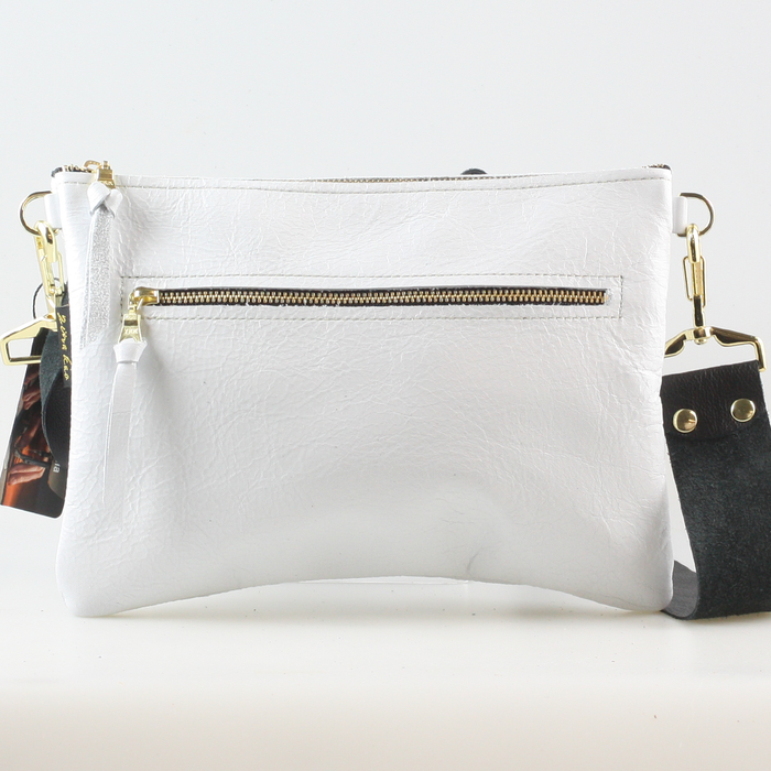 The Metallic Rita Crossbody and Hipbag: Snow