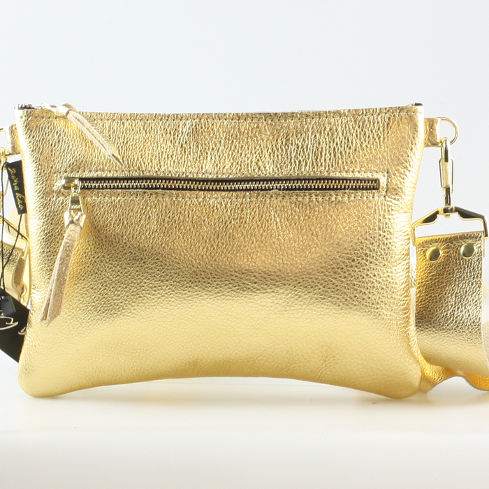 The Metallic Rita Crossbody and Hipbag: Snow