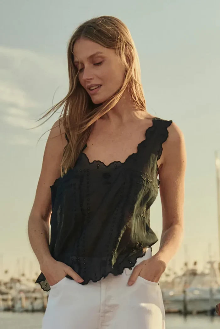 The Scalloped Eyelet Tank Tops The Great