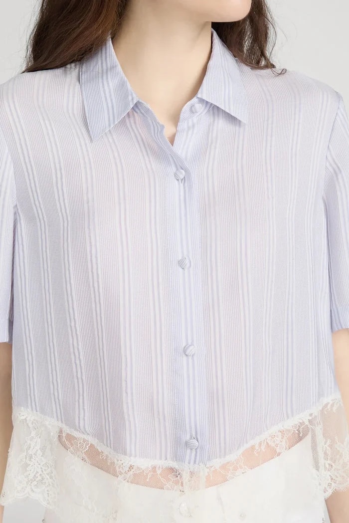 The Stripe Lace Shirt Shirts & Tops FRAME