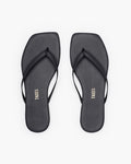 Top view of the TKEES Square Toe Lily Sandals in black.