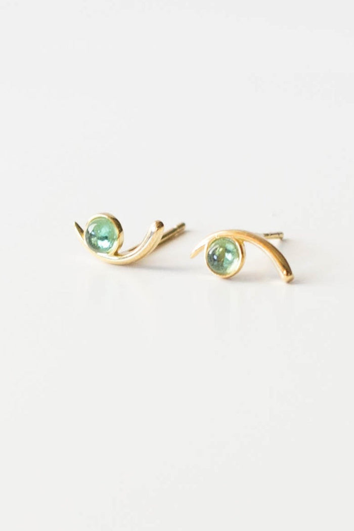 Tourmaline Cove Studs Gold