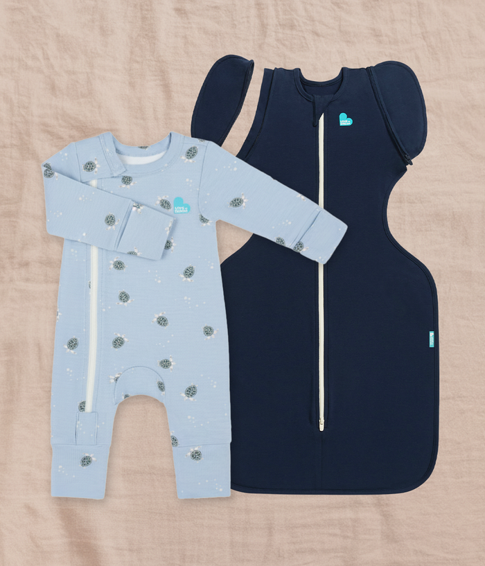 Transitioning & Romper Bundle | 1.0 TOG | Bamboo | Navy | Blue Turtally