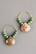 Turquoise Czech Beads and Agate Hoops
