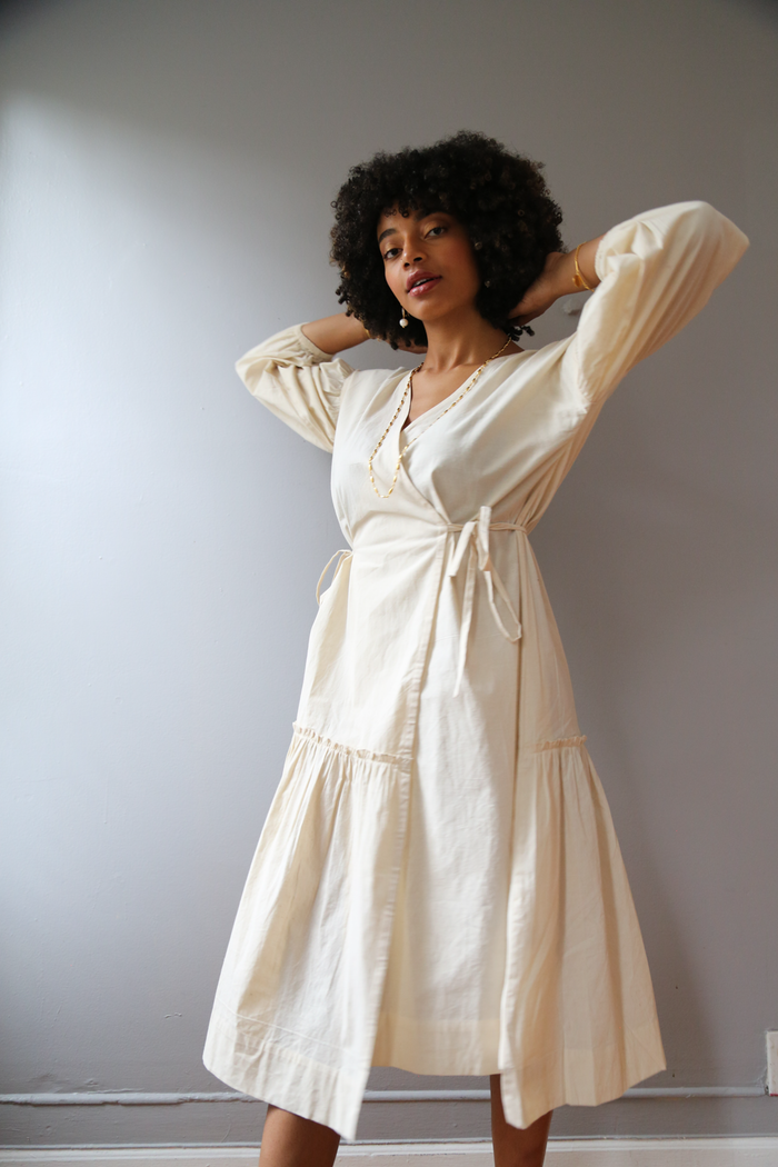 Veena Wrap Dress in Raw