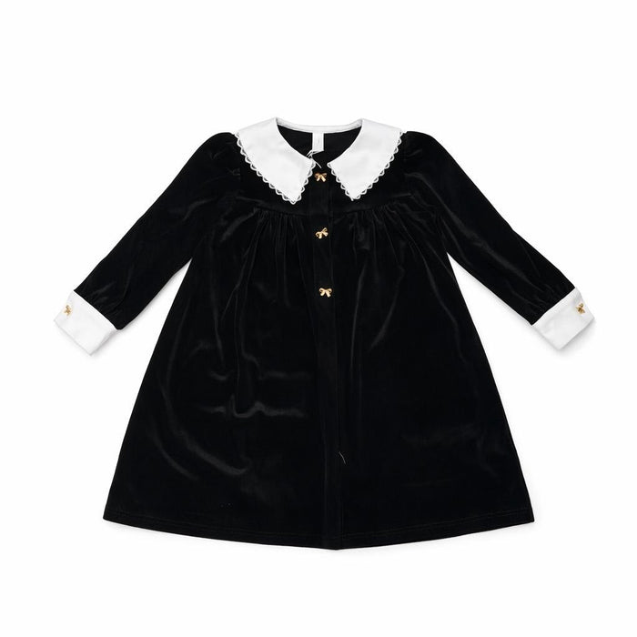 Velour Collar Dress