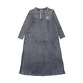 Velour Collar Emblem Nightgown - Long