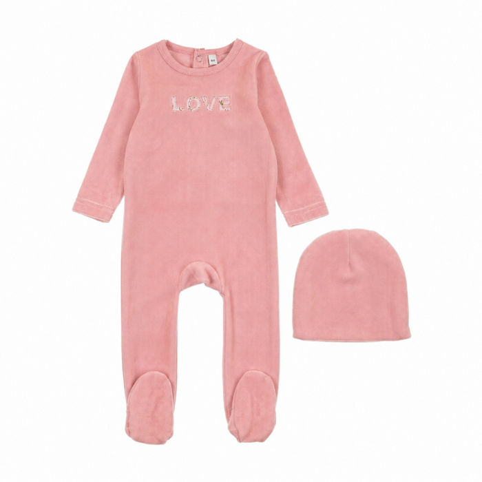 Velour Love Footie Set