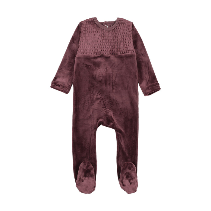 Velour Smocked Footie
