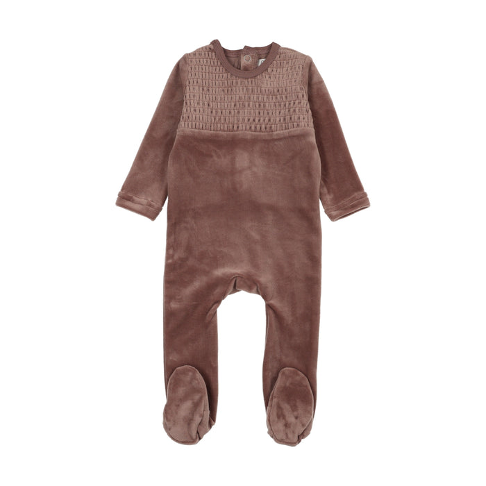 Velour Smocked Footie