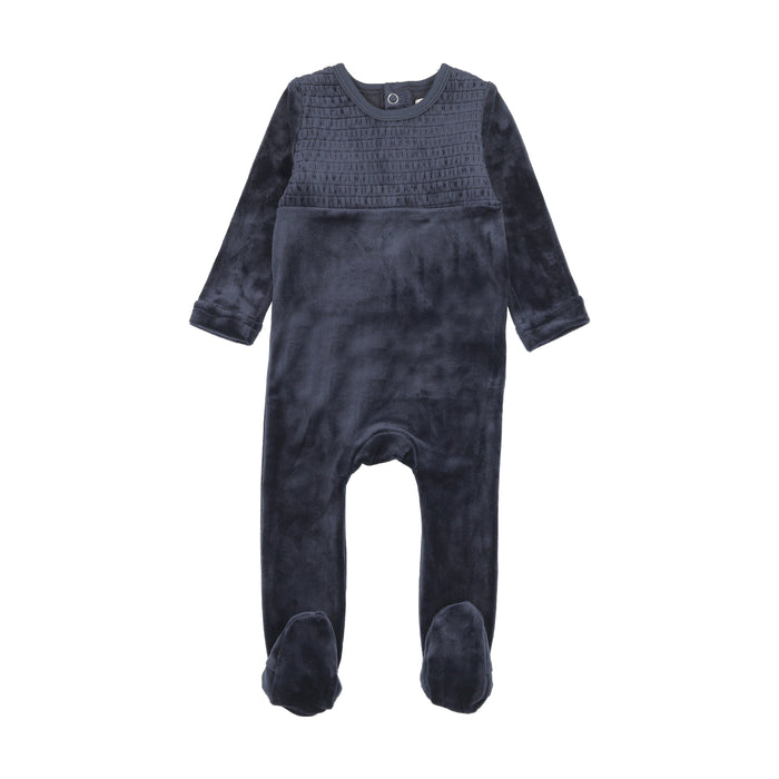 Velour Smocked Footie