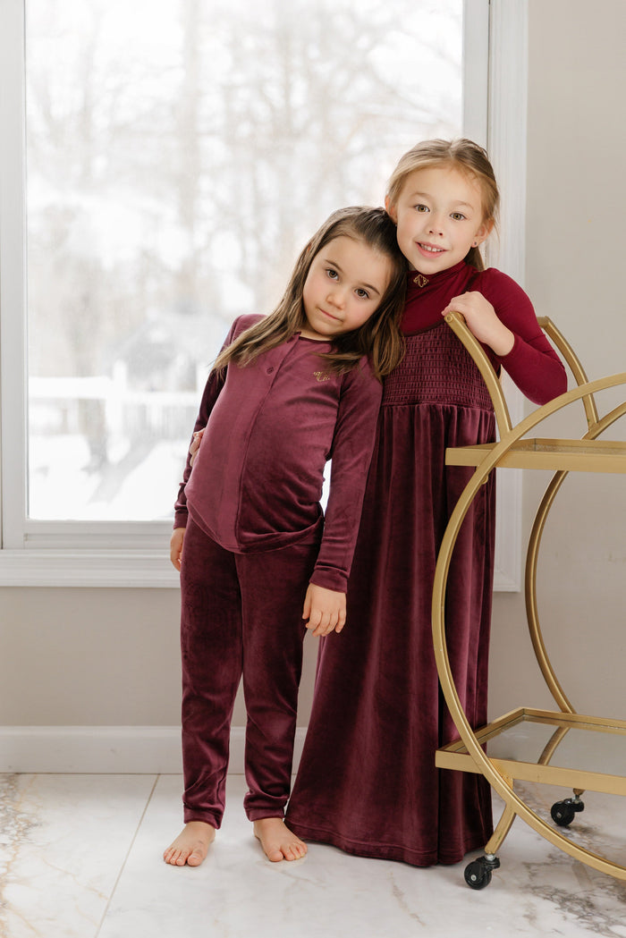 Velour Smocked Pajamas