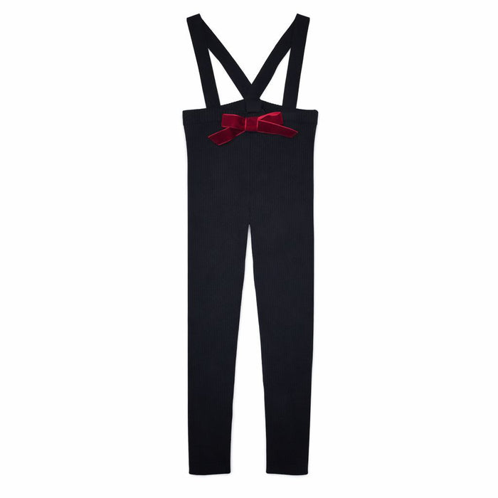 Velvet Bow Overalls - Girls