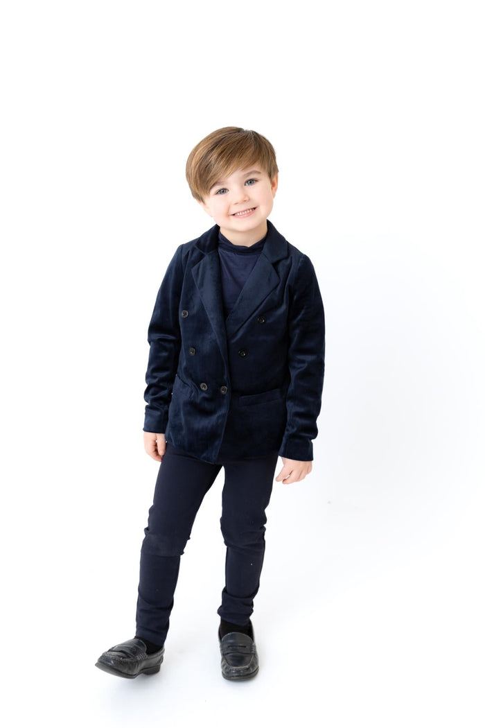 Velvet Plaid Blazer - Boys