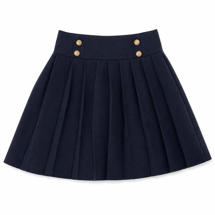 Velvet Plaid Knit Pleated Skirt
