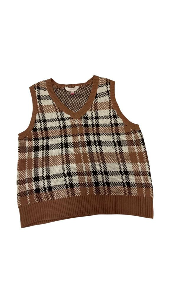 Vest: Knit Plaid