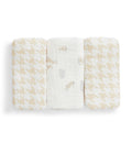 Wash Cloth 3 Pack Muslin White Mini Cloud Bunnies