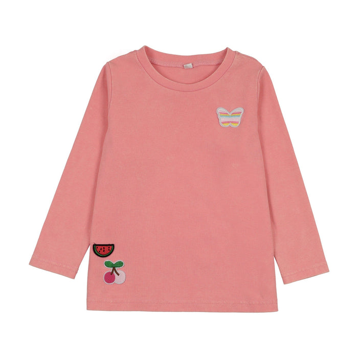 Washed Patch 3/4 Sleeve T-Shirt