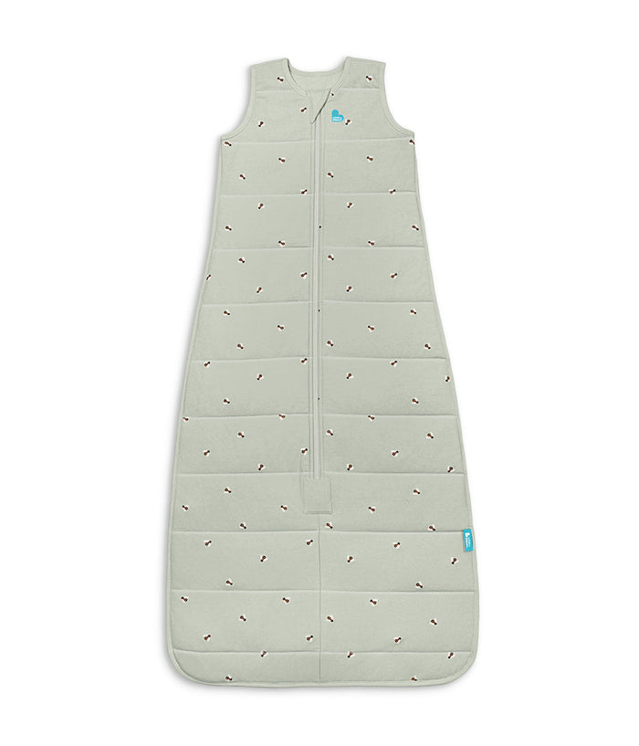 Sleep Bag Sleeveless 2.5 TOG Quilted Cotton Olive Bees